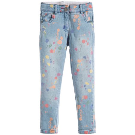 Paint splattered jeans for girls