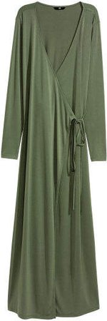 Long Wrap Dress - Green