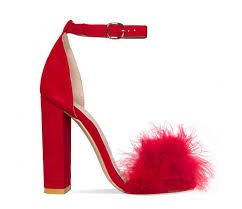 red furry heels 👠
