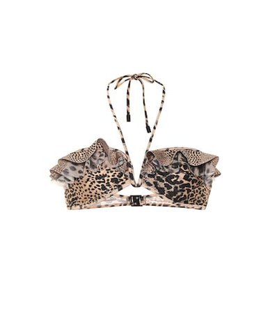 Allia leopard-print bikini top