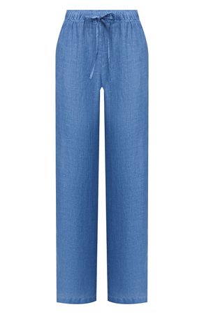 Женские синие льняные брюки 120% LINO — купить за 16950 руб. в интернет-магазине ЦУМ, арт. R0W2145/0115/S00