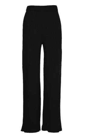 Brandon Maxwell Wide-Leg Wool -Blend Knit Pants