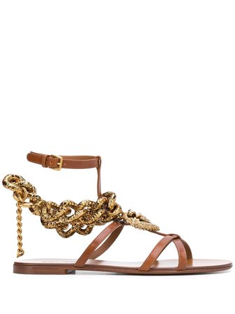 Dolce & Gabbana Devotion Chain Sandals CQ0346AX059 Brown | Farfetch