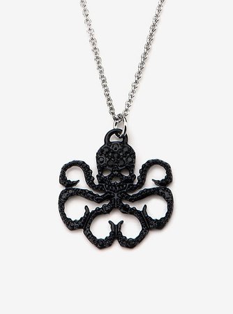 Marvel Stainless Steel Black Hydra Pendant Necklace