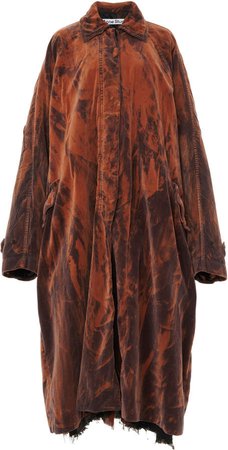 Acne Studios Odriane Oversized Textured Bleached Cotton Velvet Coat