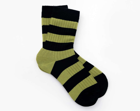 cider green striped socks