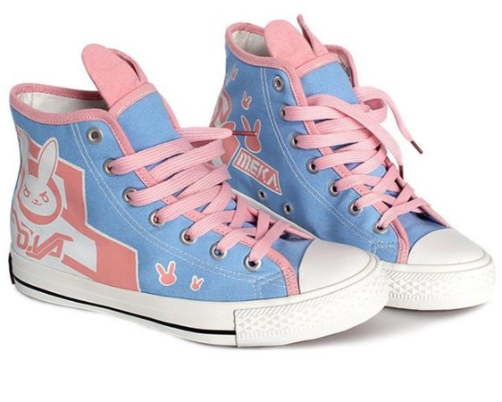 pink and blue sneakers