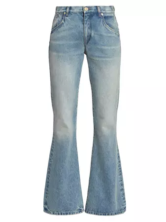 Shop Balmain Western Bootcut Mid-Rise Jeans | Saks Fifth Avenue