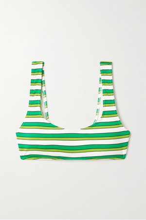 Green The Elle striped bikini top | Solid & Striped | NET-A-PORTER
