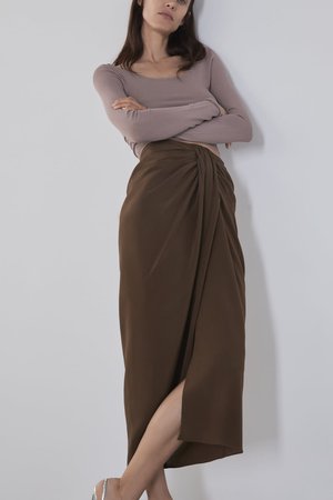 SKIRT WITH FRONT GATHERING-SKIRTS-WOMAN-NEW COLLECTION | ZARA United Kingdom