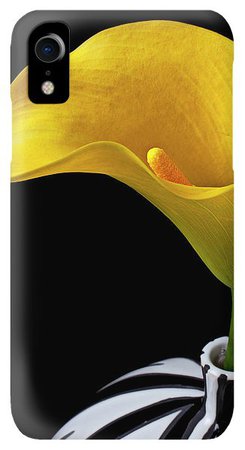 Yellow Calla Lily In Black And White Vase IPhone XR Case for Sale by Garry Gay