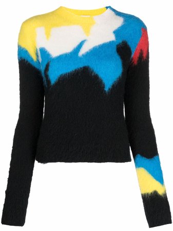 LOEWE colour-block knit jumper - FARFETCH