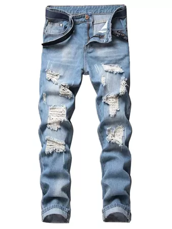Guys Ripped Jeans | ROMWE USA