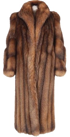 brown floor length fur coat