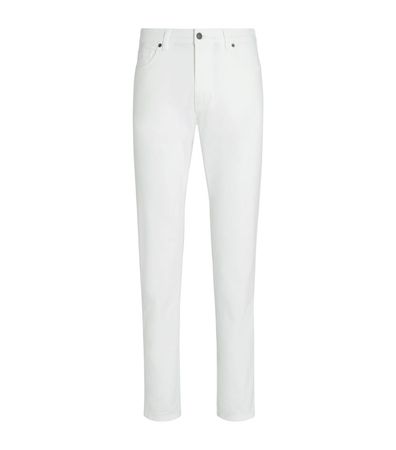 Mens Zegna white Stretch-Cotton Roccia Straight Jeans | Harrods # {CountryCode}