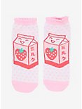 Strawberry Milk Lettuce Hem Ankle Socks