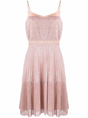 PINKO Plissé Glitter Sequin Dress - Farfetch