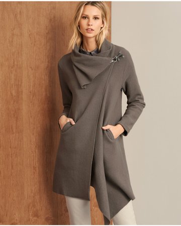 Asymmetrical Boiled Wool Coat | Garnet Hill