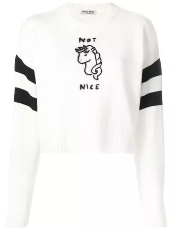 Miu Miu Not Nice embroidered jumper