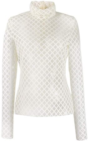perforated knit blouse