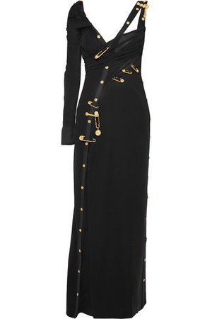 Versace | Embellished cutout crepe, silk-chiffon and tulle gown | NET-A-PORTER.COM