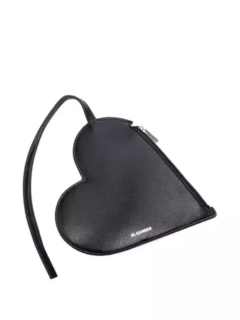 Jil Sander heart-shape zip-up leather purse