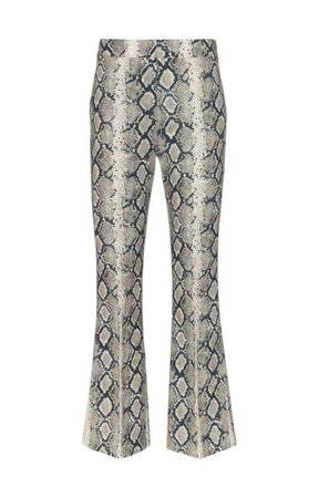WE11DONE cropped flared python effect trousers $395