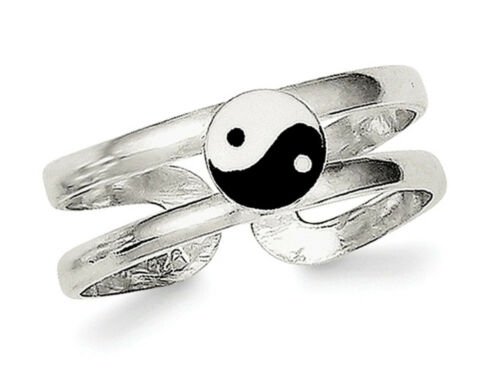 Sterling Silver Enameled Yin Yang Toe Ring | eBay