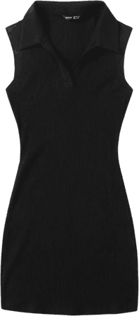 black dress, collar