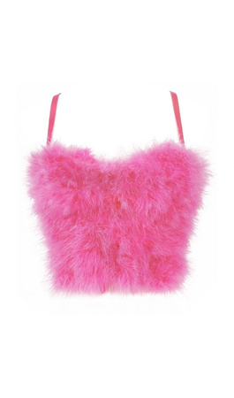 fluffy pink halter top
