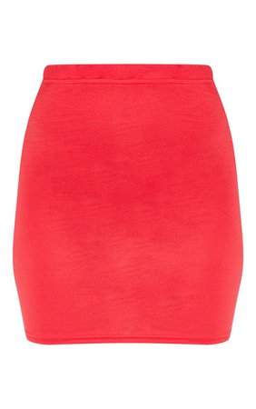 Basic Red Jersey Mini Skirt | PrettyLittleThing USA
