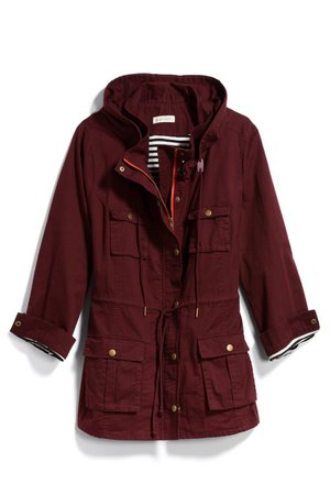 burgundy cargo jacket