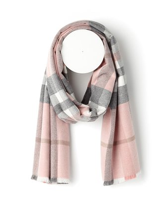 Contrasting check scarf | Simons | Women's Winter Scarves and Shawls online | Simons