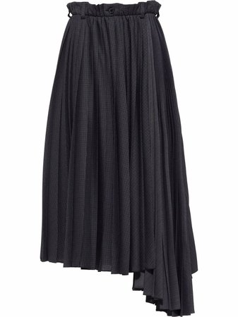 Miu Miu check-print asymmetric pleated skirt - FARFETCH