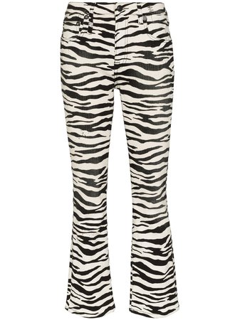 R13 Kick Flare Zebra Print Jeans - Farfetch