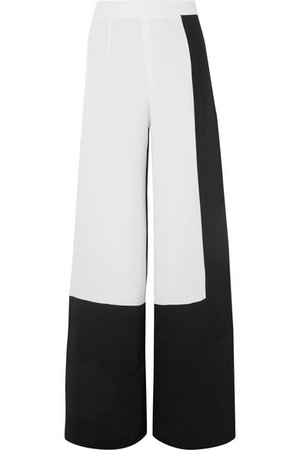 Cushnie | Two-tone silk-crepe wide-leg pants | NET-A-PORTER.COM