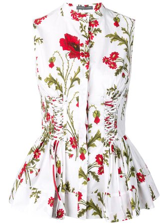 Achetez la chemise corset Alexander McQueen Poppyfield avec livraison express - FARFETCH