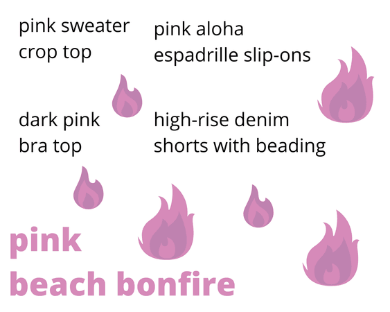 pink beach bonfire canva