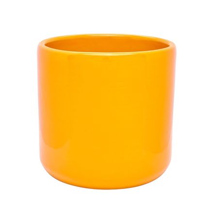 Gloss Orange Cylinder Planter Indoor Modern Flower Pot | Etsy