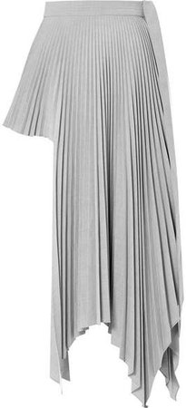 Peter Do - Asymmetric Pleated Voile Wrap Mini Skirt - Gray