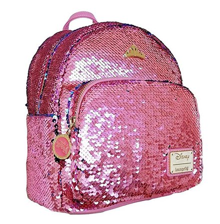 Amazon.com: Loungefly Sleeping Beauty Sequin Disney Faux Leather Mini Backpack WDBK0894: Toys & Games