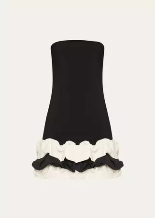 Chiara Boni La Petite Robe Markin Strapless Two-Tone Ruffle Mini Dress - Bergdorf Goodman