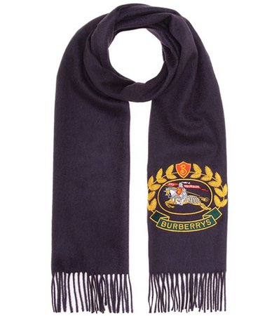 Embroidered cashmere scarf