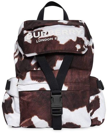 Cow Print Nylon Backpack