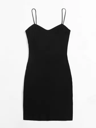 SHEIN Rib-knit Solid Bodycon Dress | SHEIN USA