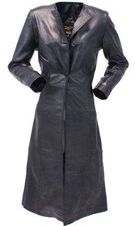 Extra Long Lambskin Leather Trench Coat for Women #L14020LL