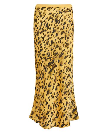 Bar Silk Leopard Skirt