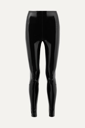 Black Faux patent-leather leggings | Commando | NET-A-PORTER