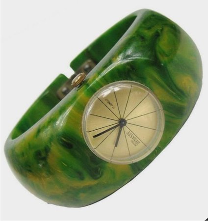 Vintage green marble watch