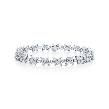 Tiffany Victoria® mixed cluster bracelet in platinum with diamonds. | Tiffany & Co.